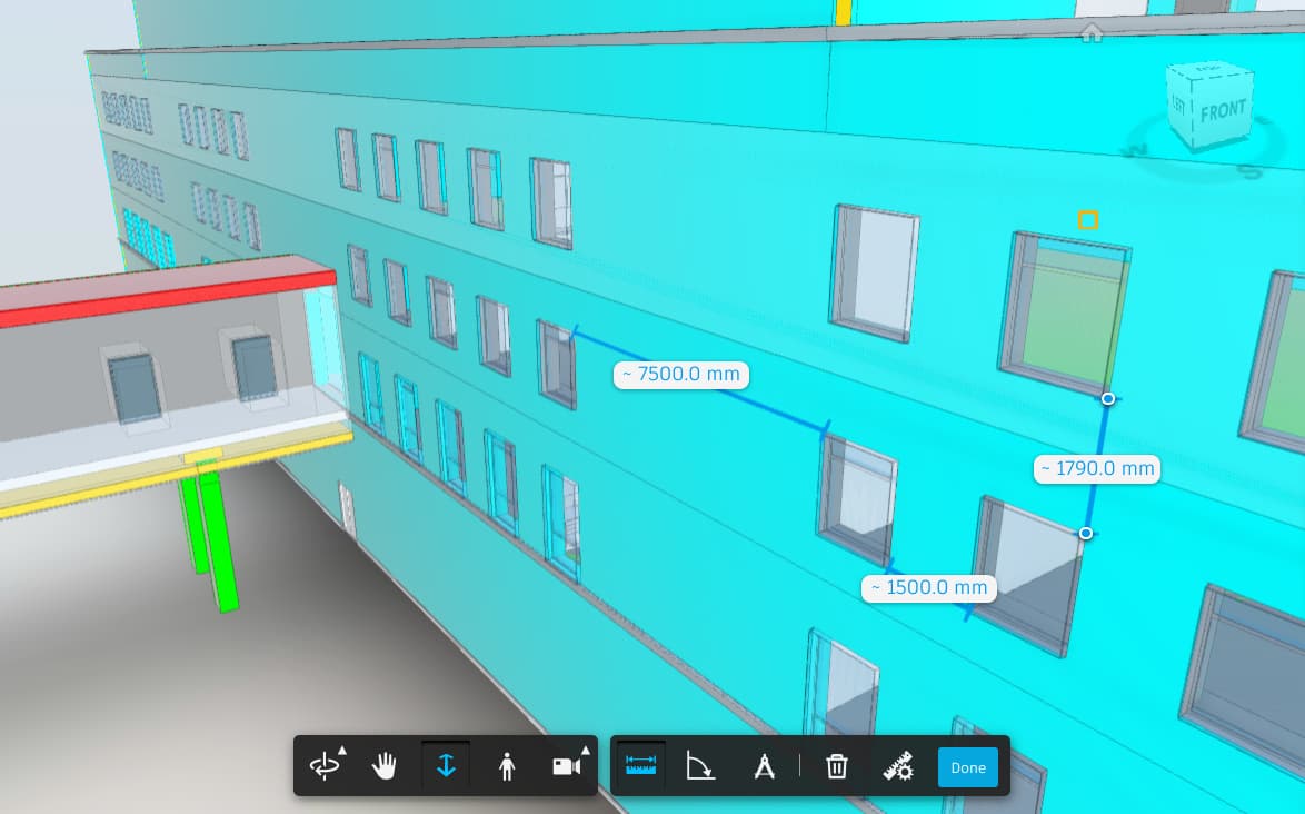 Viewing 3D Revit models in the browser including measurement.